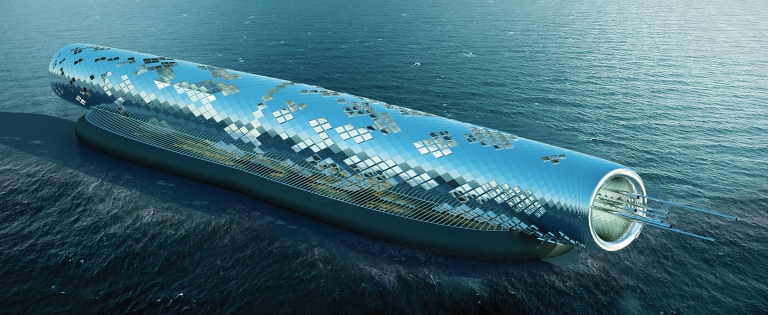 The Pipe, Shortlisted Submission, LAGI 2016 Santa Monica Abdolaziz Khalili, Puya Kalili, Laleh Javaheri, Iman Khalili, Kathy Kiany (Khalili Engineers) Energy Technologies: Photovoltaic Panels Water Harvesting Technologies: Electromagnetic Desalination Annual Capacity: 10,000 MWh to generate 4.5 billion liters of drinking water