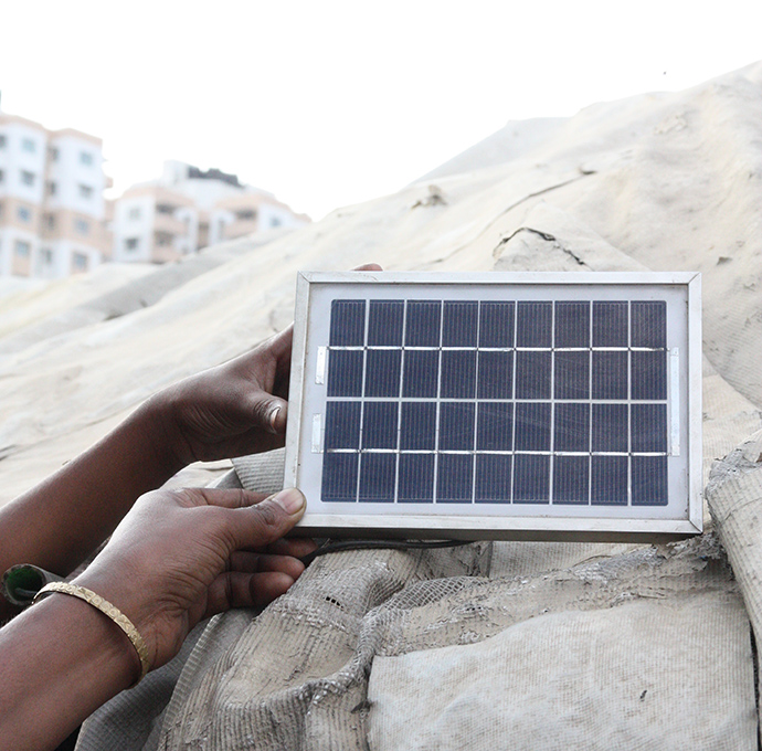 Solar panel installed in the field_cropped